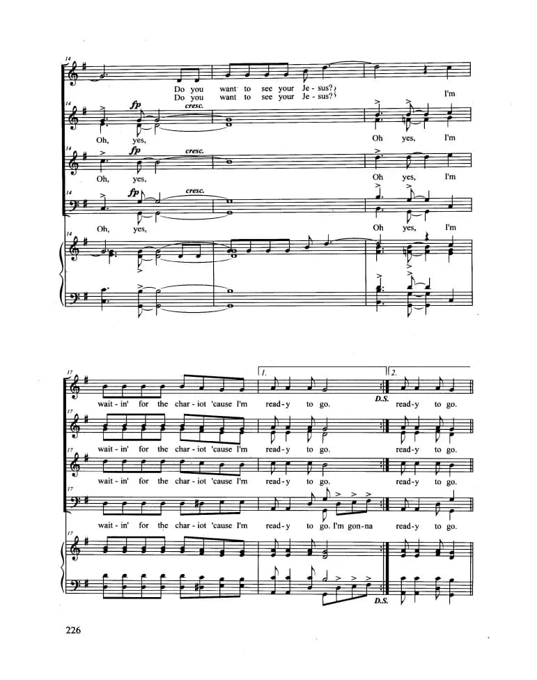 Ride The Chariot（合唱 正谱）