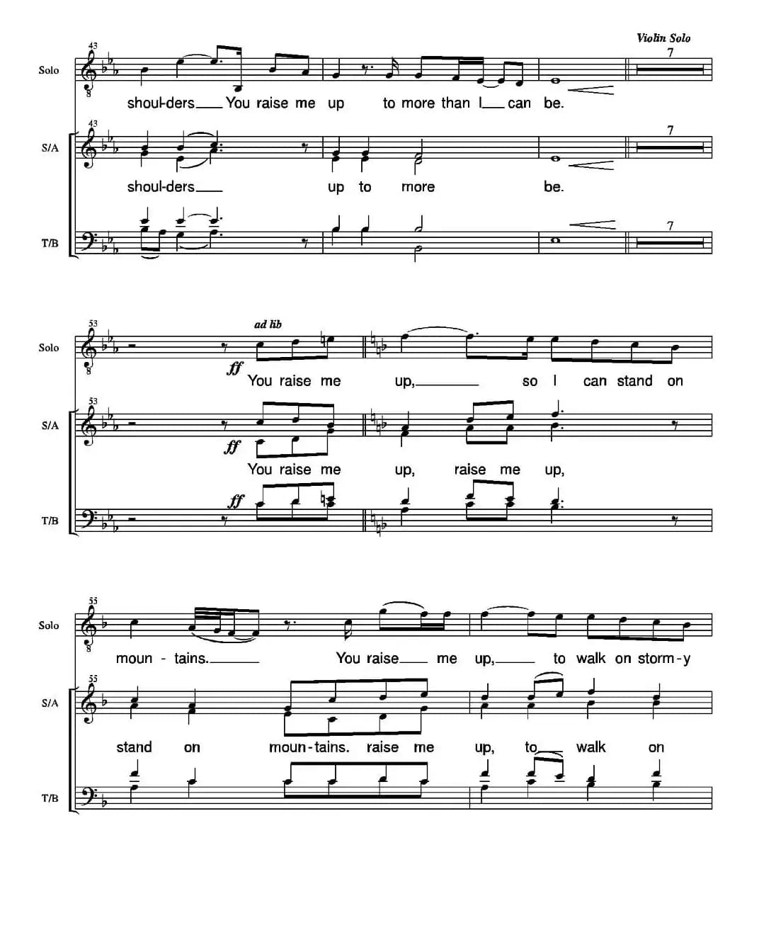 You Raise Me Up （合唱）