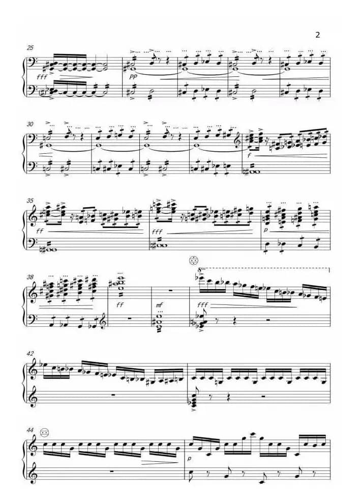 托卡塔一号（手风琴五线谱）