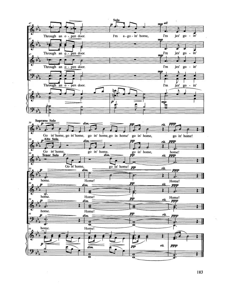 From the New Worle（合唱 正谱）