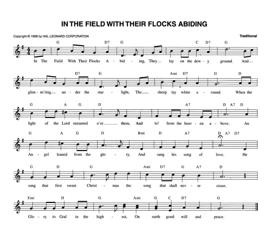 IN THE FIELD WITH THEIR FLOOCKS ABIDING