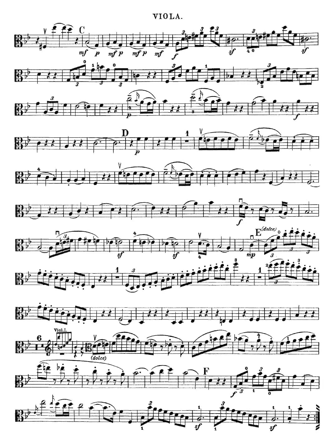 Mozart《Quartet No.22 in Bb Major，K.589》（Viola分谱）