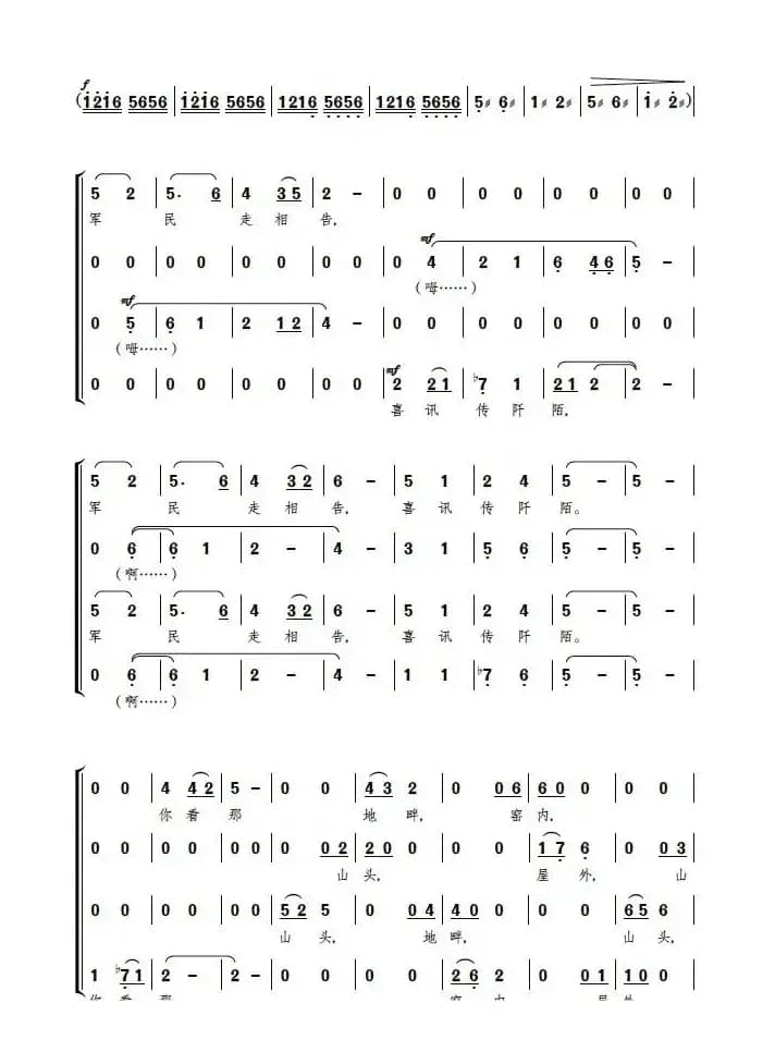 处处欢呼贺龙回（歌剧《贺龙之死》序曲、正谱）