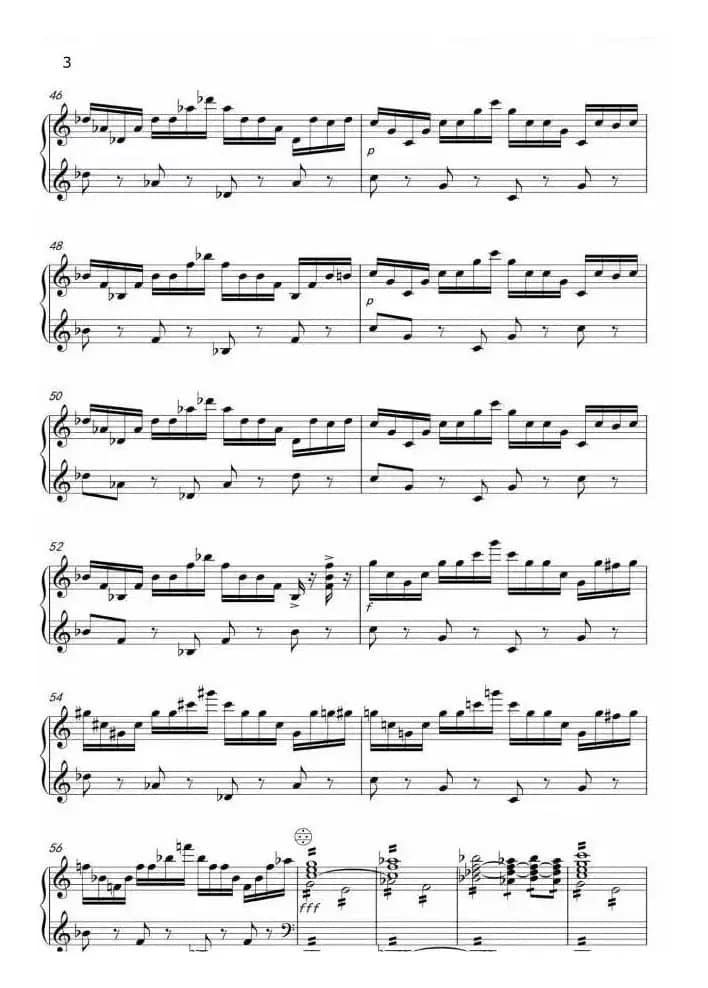 托卡塔一号（手风琴五线谱）