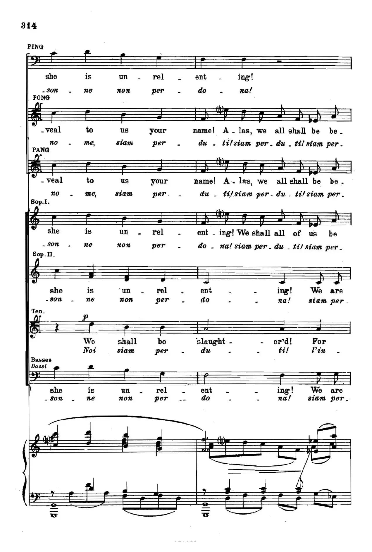 《图兰朵公主》三幕五场歌剧（英意双语）全谱（钢琴伴奏谱 P312——334）