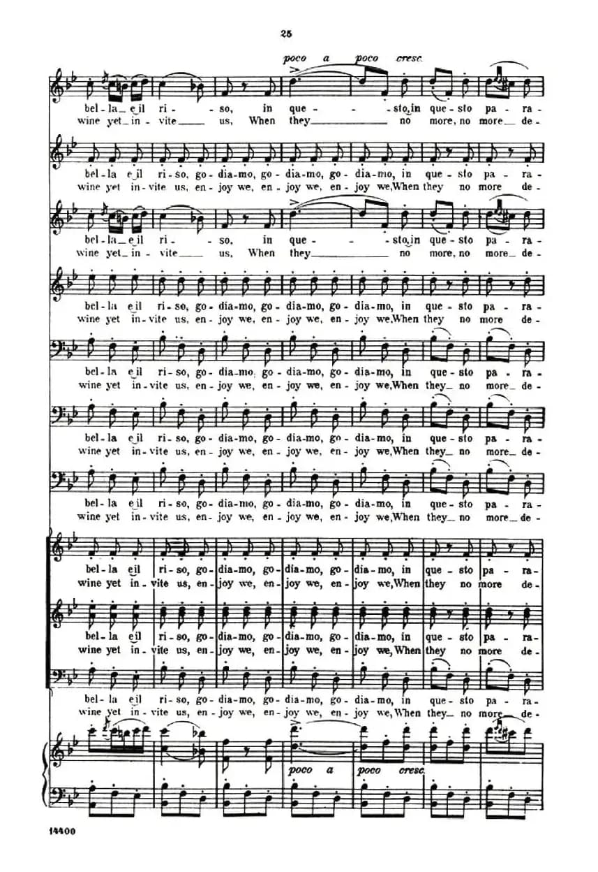 [意]饮酒歌（选自歌剧《茶花女》、意大利文原版谱 ）