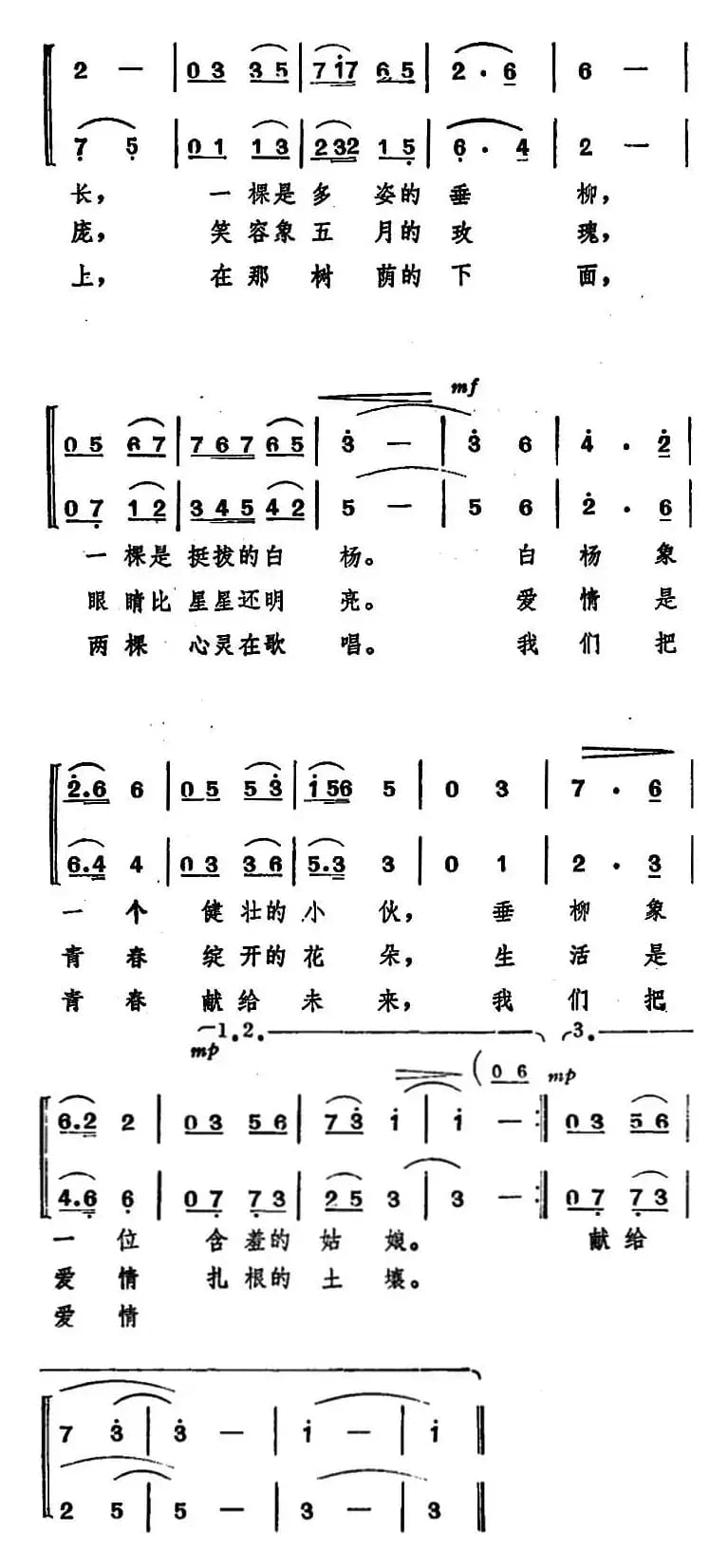 在清清的泉水旁（女声二重唱）