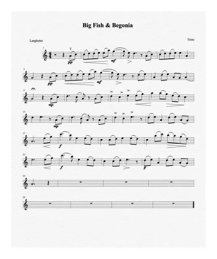 大鱼（小提琴c大调）