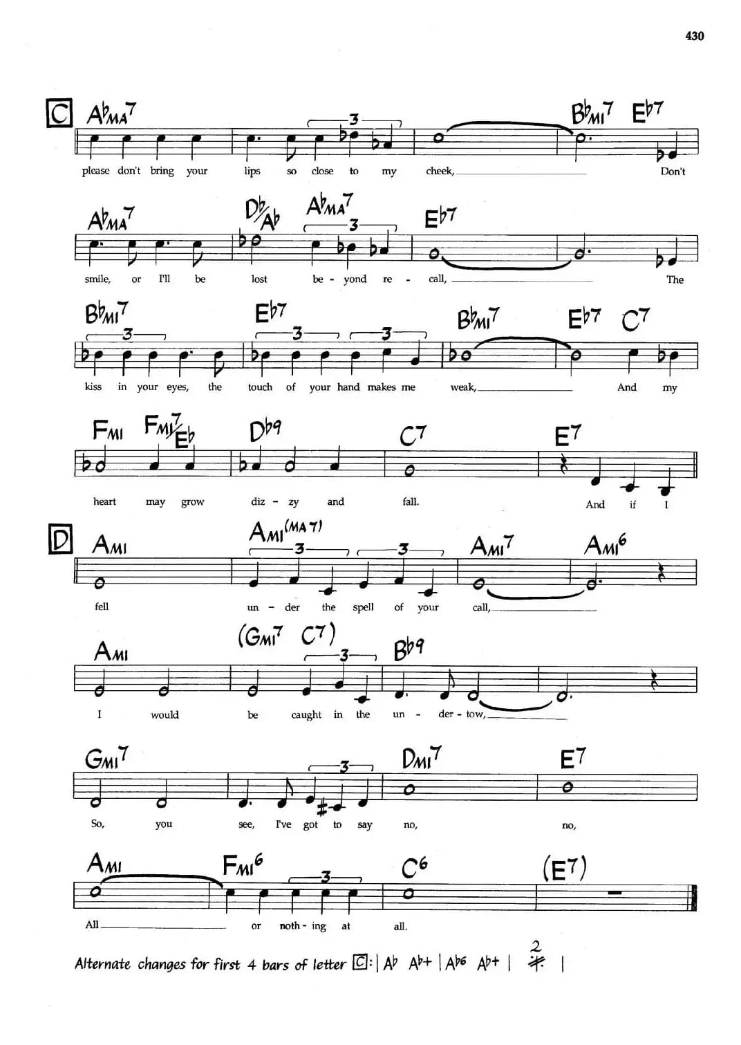 All Or Nothing At Al（带和弦五线谱）