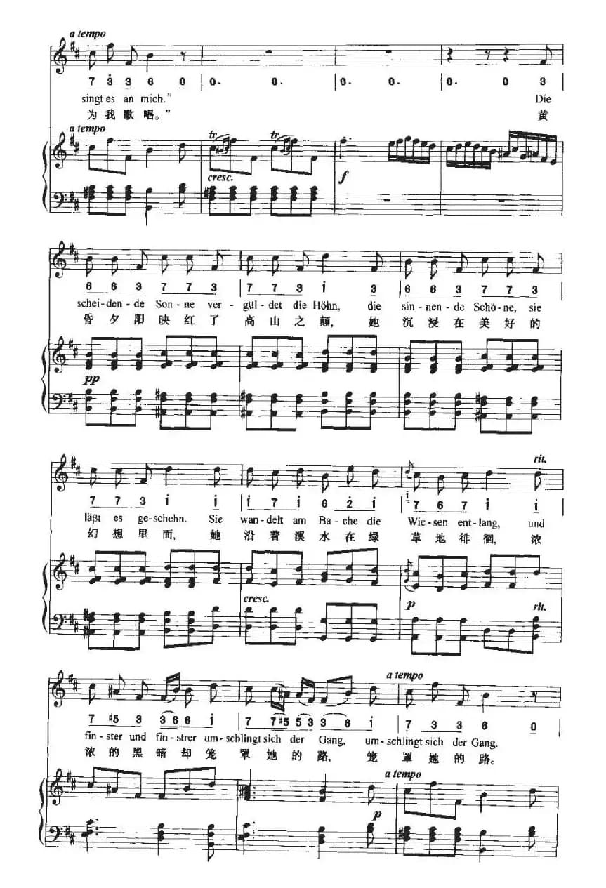 Sehnsucht（渴望 ）（中外文对照、正谱+简谱）