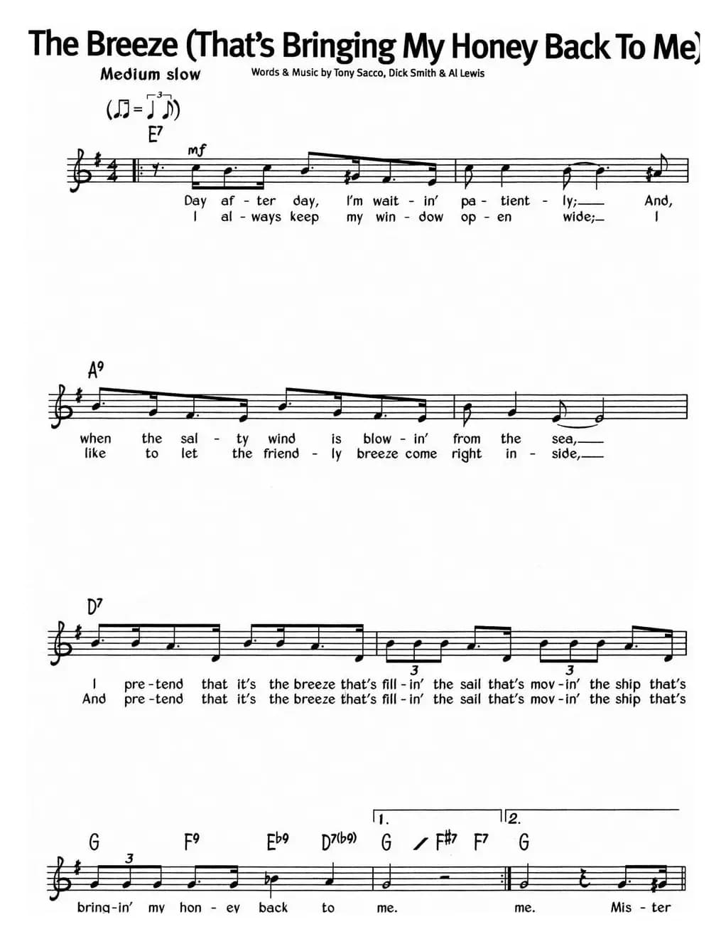 蓝调音乐：The Breeze（That's Bringing My Honey Back To Me）