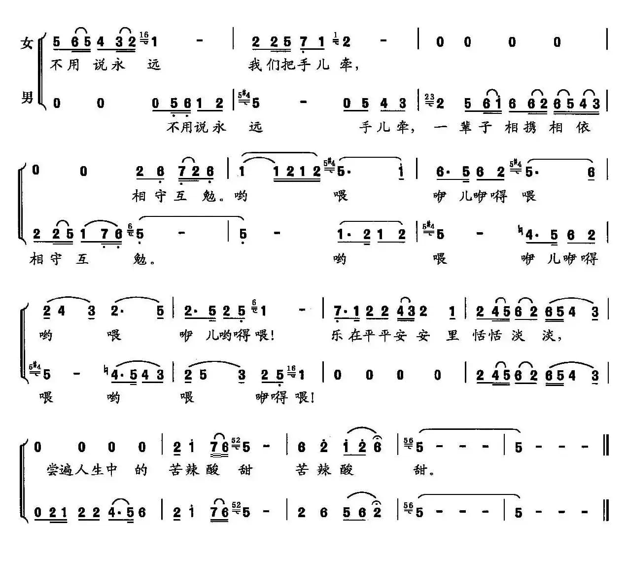 不要说永远（李桂萍词 崔捷曲）