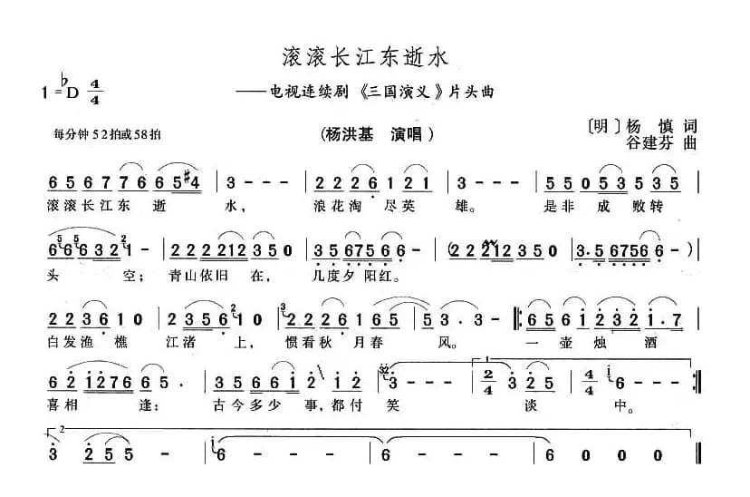 滚滚长江东逝水（电视剧《三国演义》片头曲）