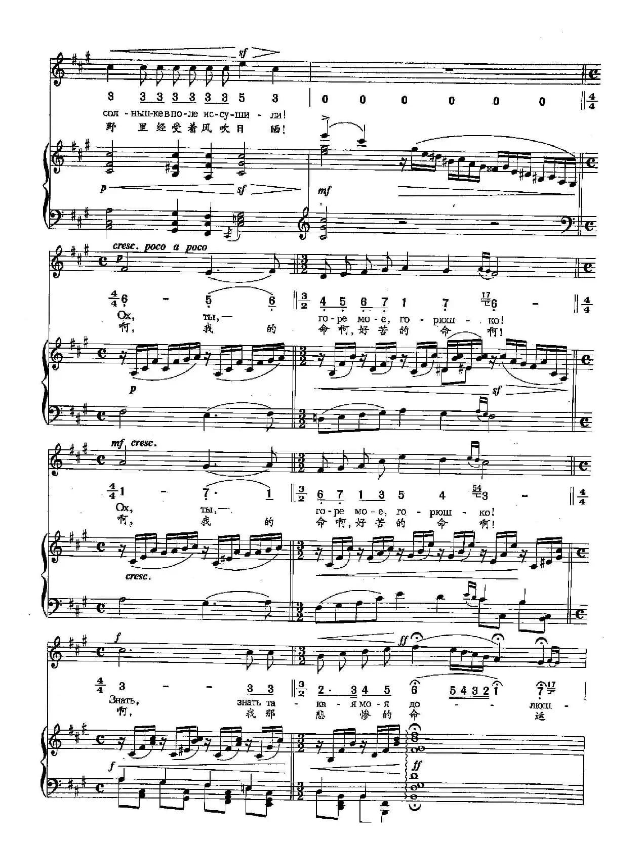 [俄]3我难道不是田野里的一棵小草（正谱）