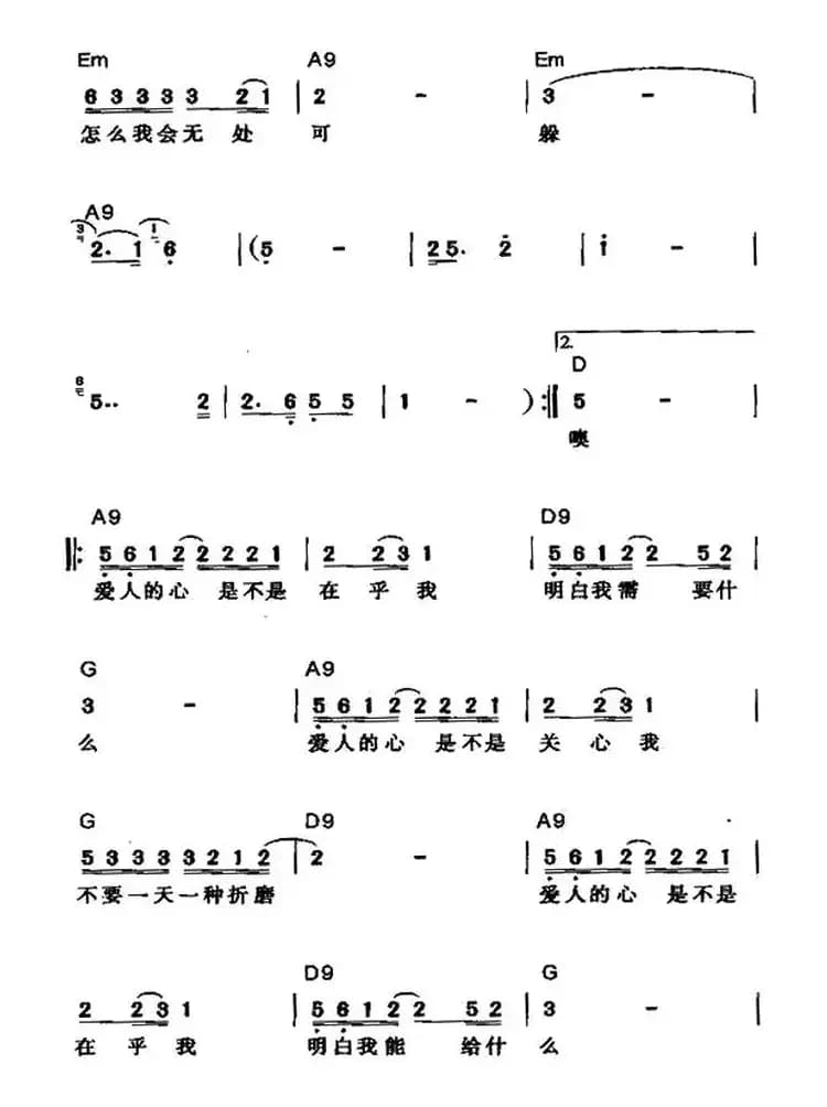 爱人的心是不是在乎我