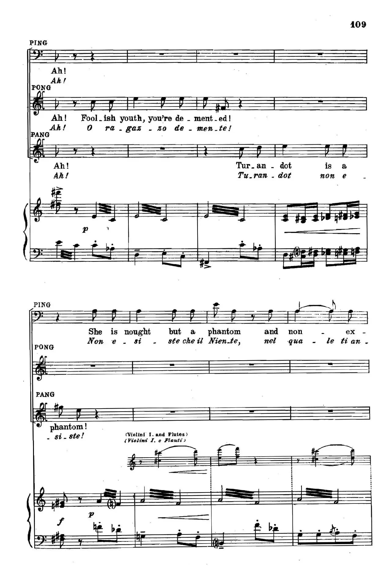 《图兰朵公主》三幕五场歌剧（英意双语）全谱（钢琴伴奏谱 P111——122）