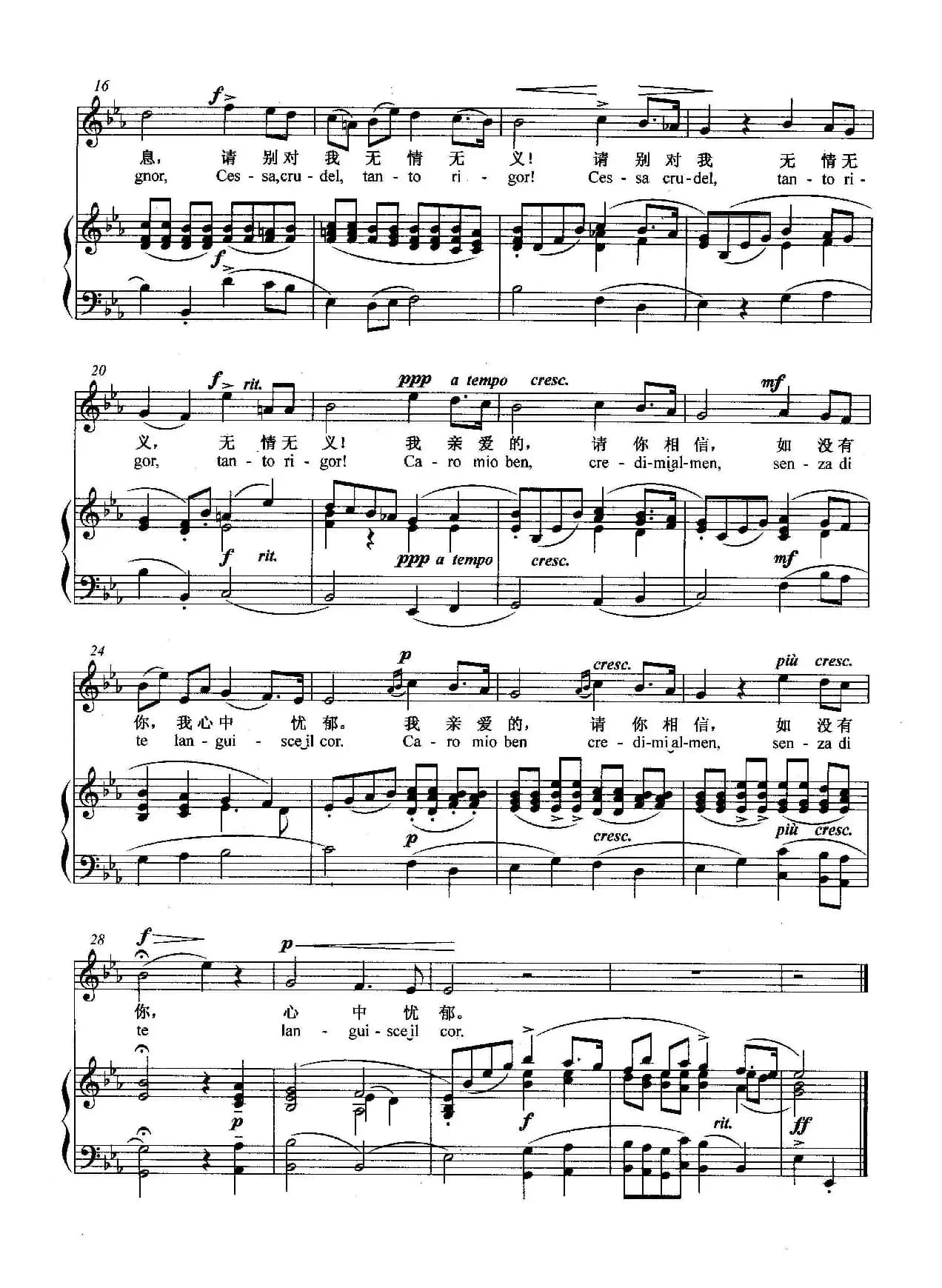 [意]我亲爱的（正谱）