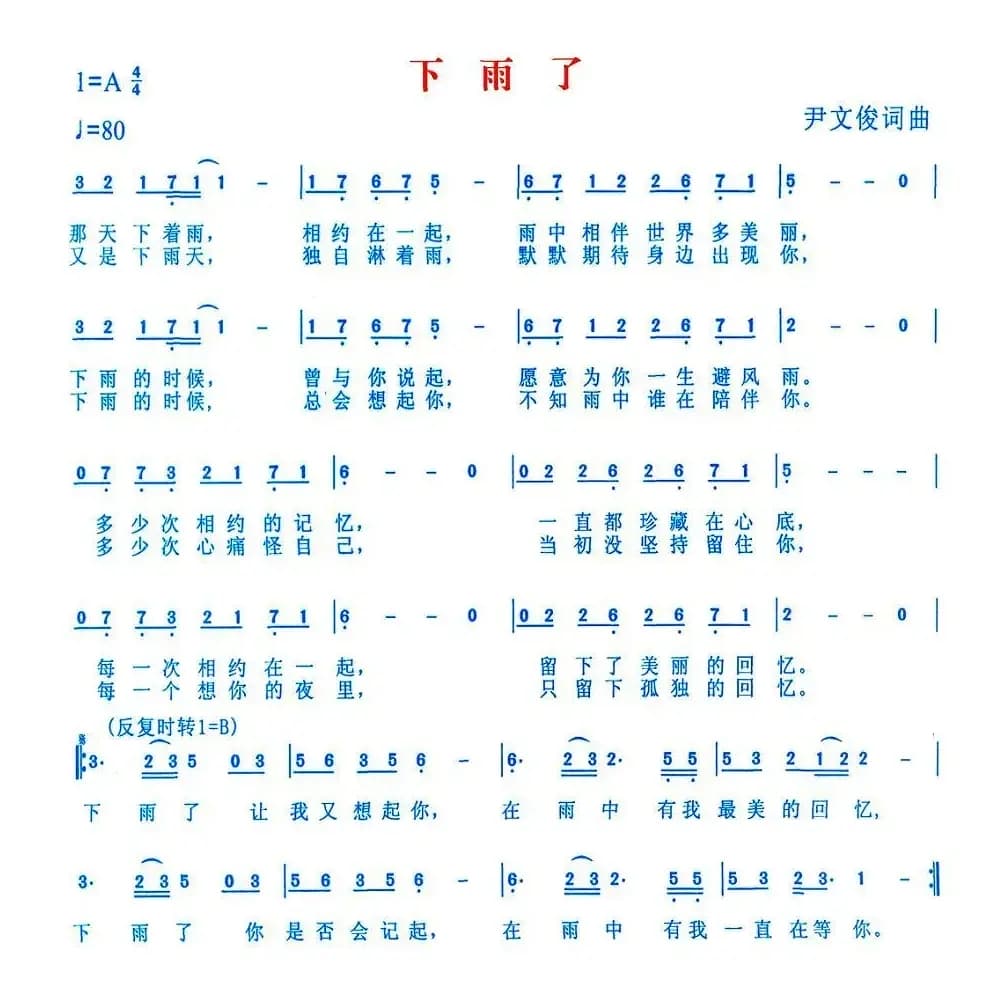 下雨了（尹文俊词曲）