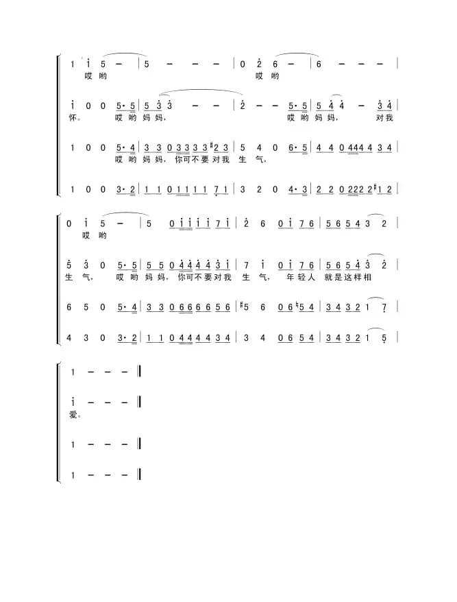 [印尼] 哎哟！妈妈（四声部）