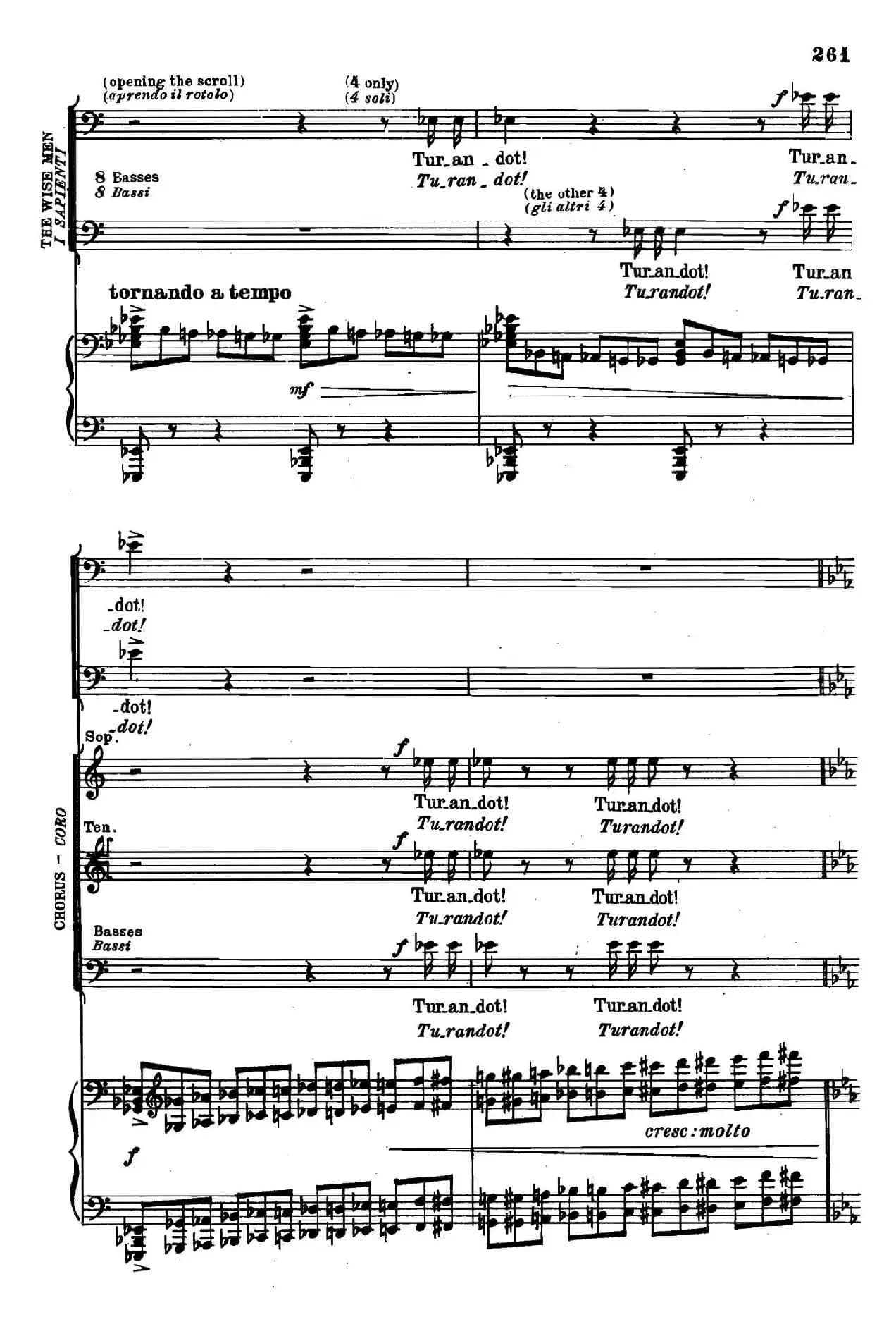 《图兰朵公主》三幕五场歌剧（英意双语）全谱（钢琴伴奏谱 P264——282）