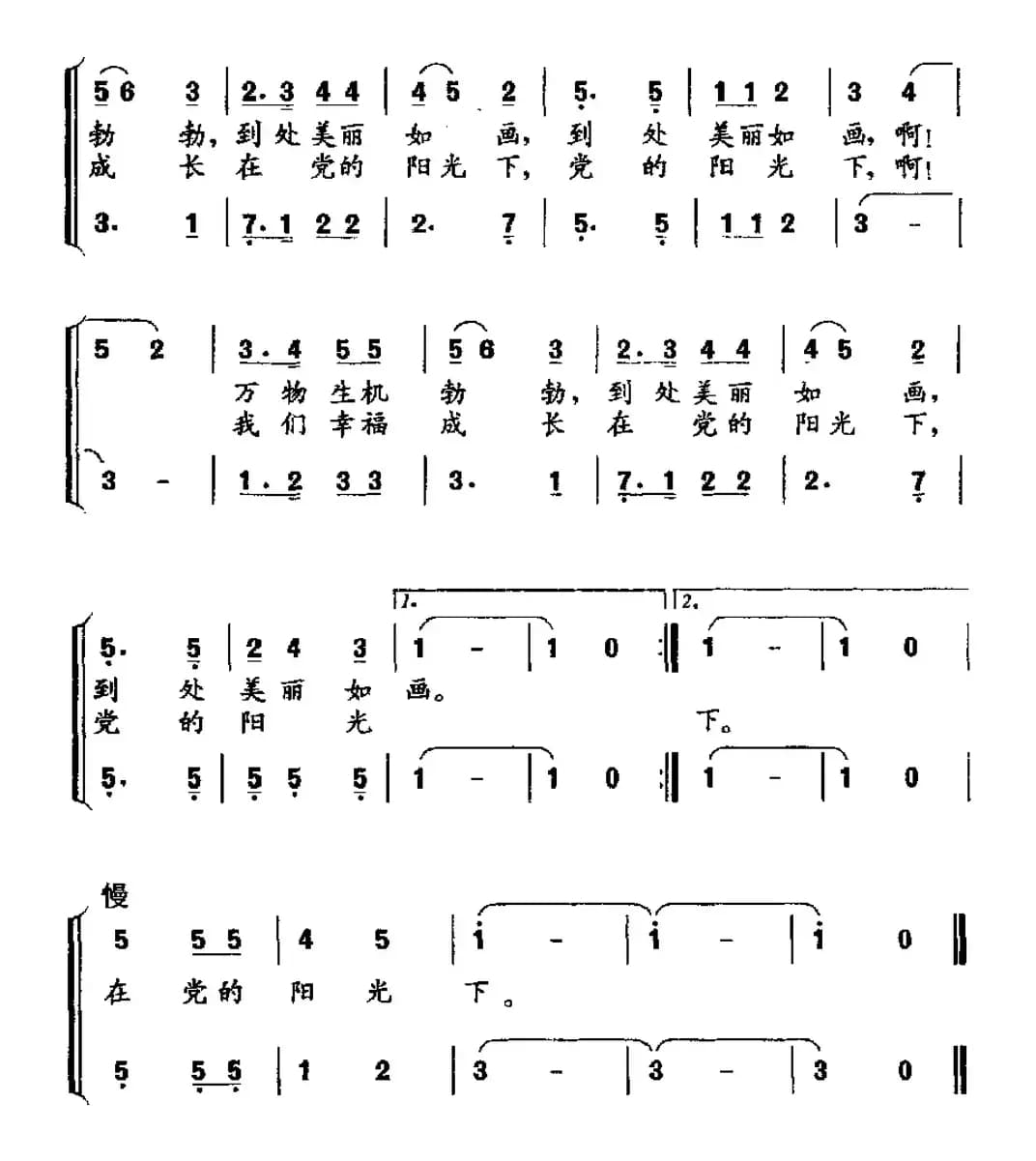 成长在党的阳光下