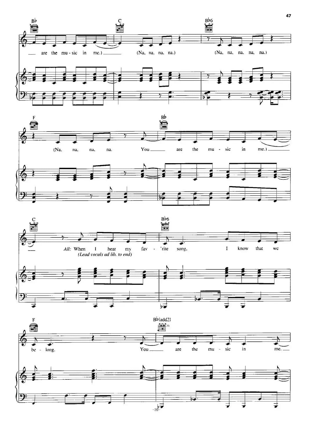 [美]You Are the Music in Me (Sharpay Version)（正谱）