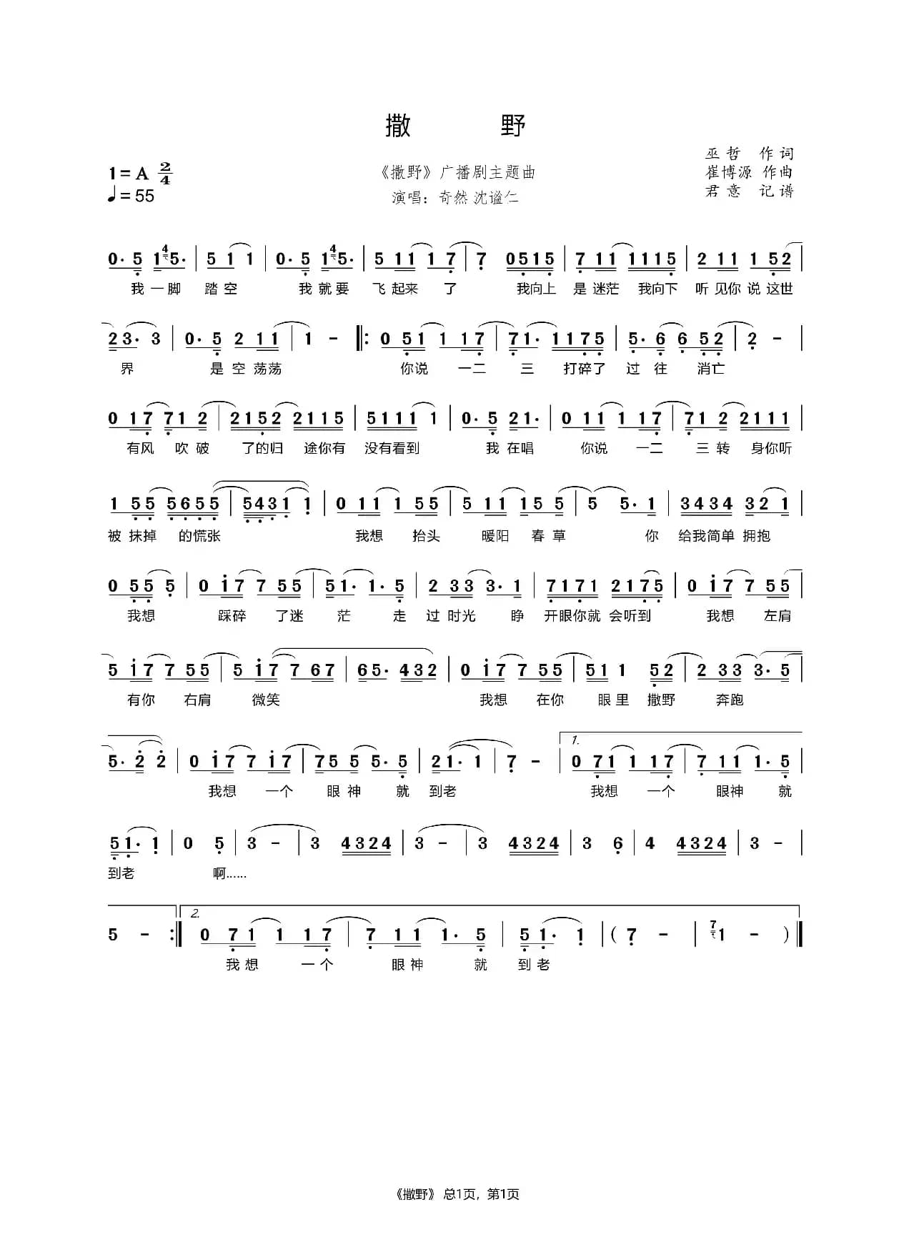 撒野（《撒野》广播剧主题曲）