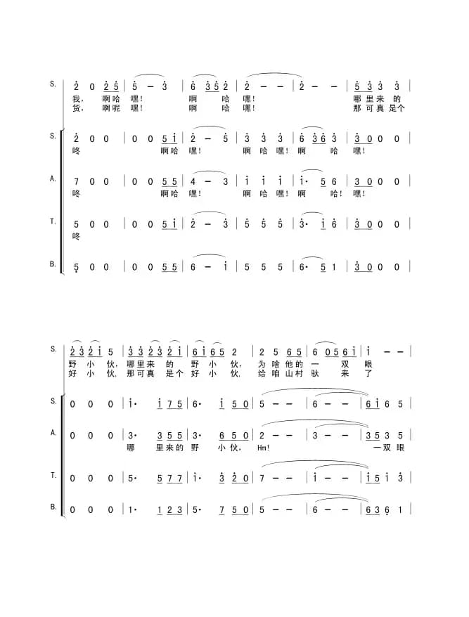 拉骆驼的黑小伙（敏岐词 张颂曲）