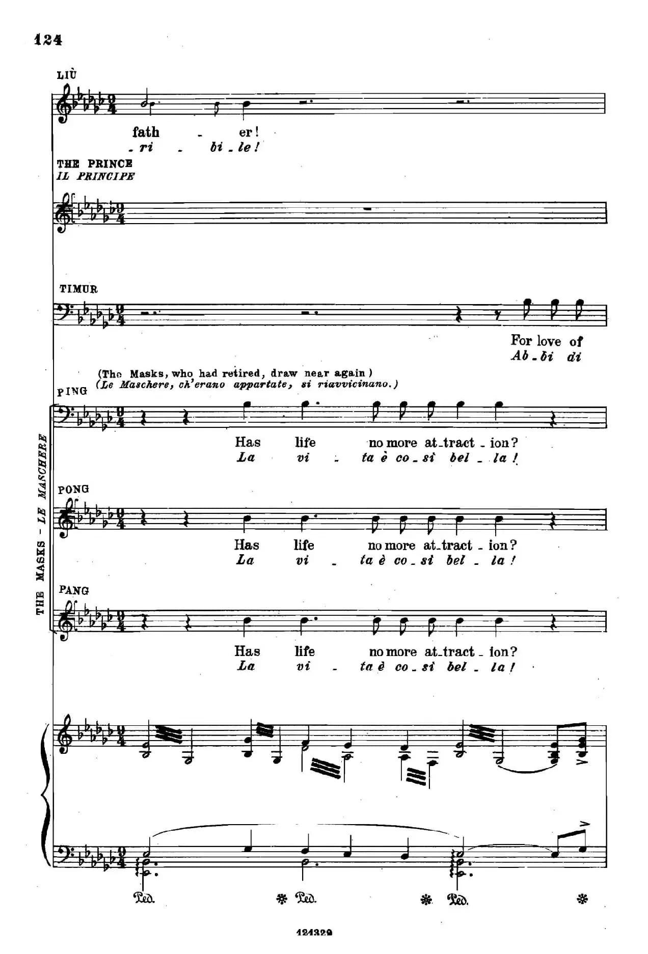 《图兰朵公主》三幕五场歌剧（英意双语）全谱（钢琴伴奏谱 P123——151）