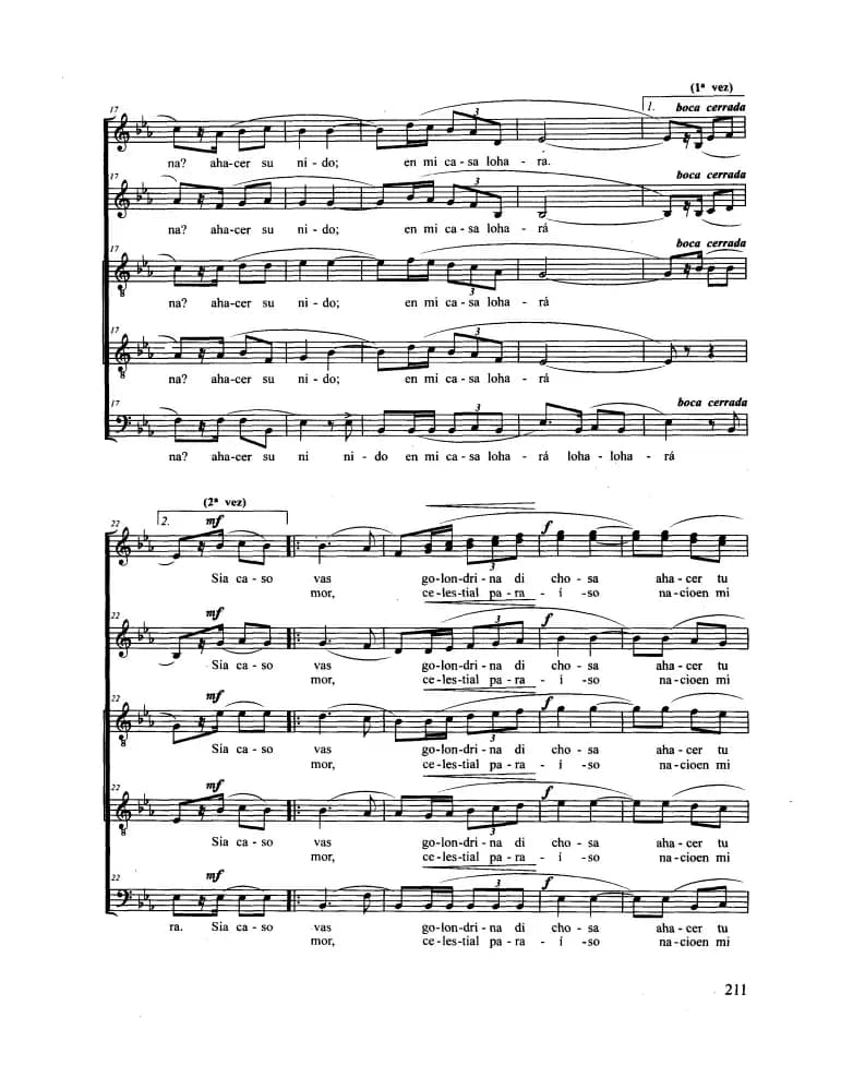 La Golondrina（合唱 正谱）