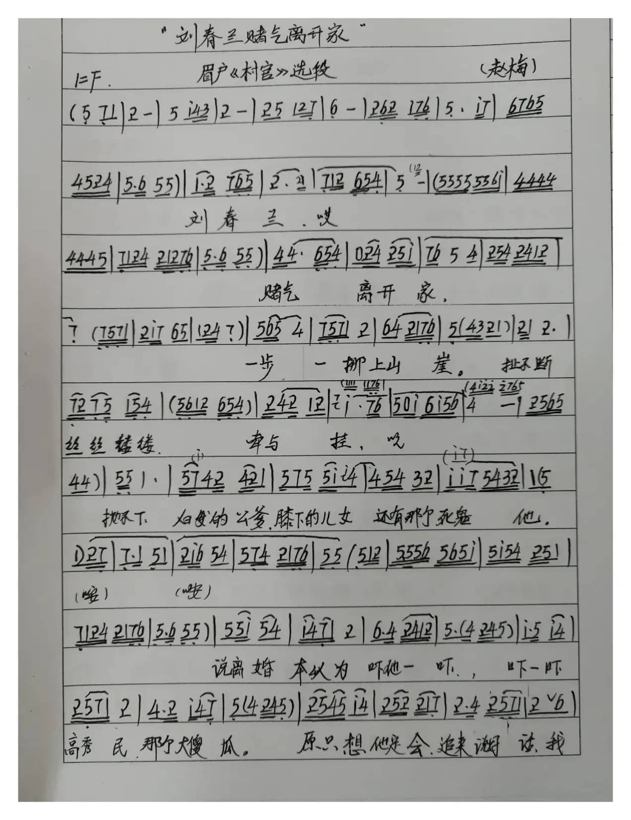 【眉户】刘春兰赌气离开家