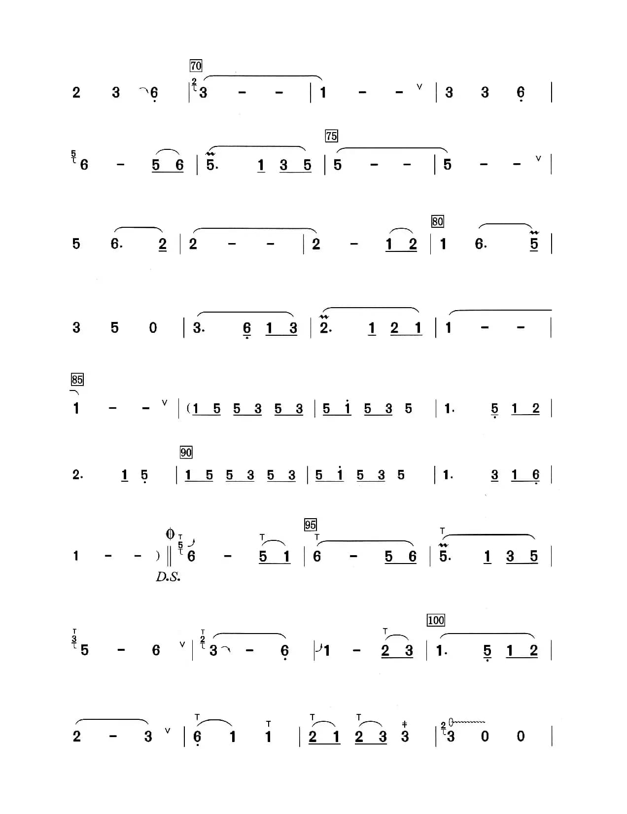 月光下的凤尾竹（葫芦丝演奏提示版）