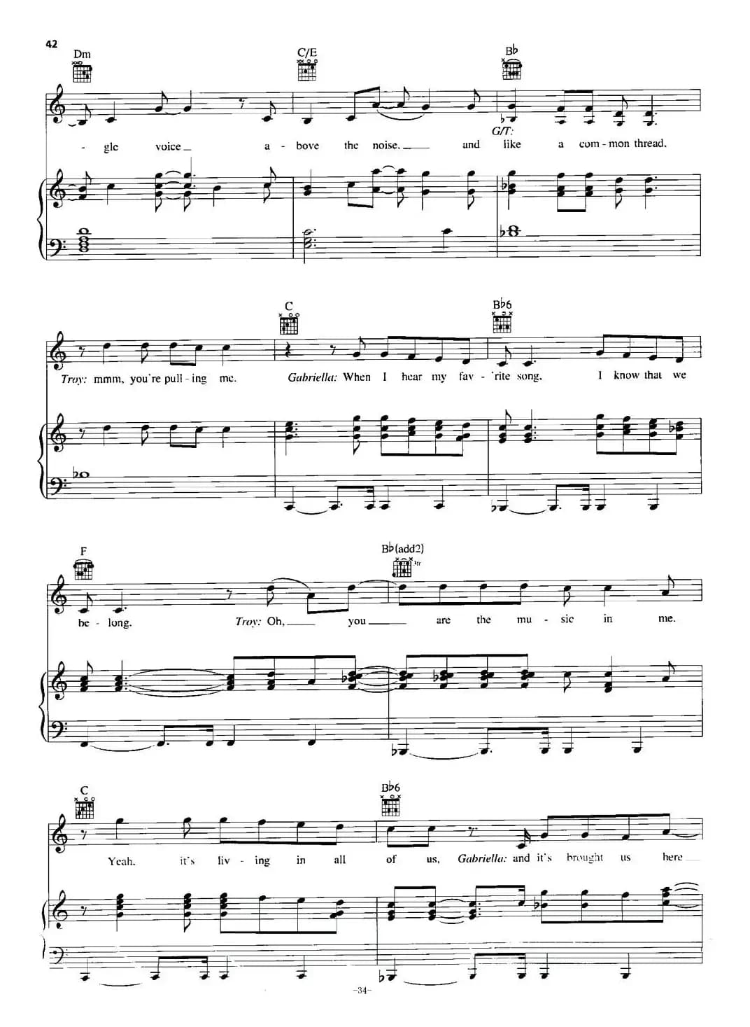 [美]You Are the Music in Me (Sharpay Version)（正谱）