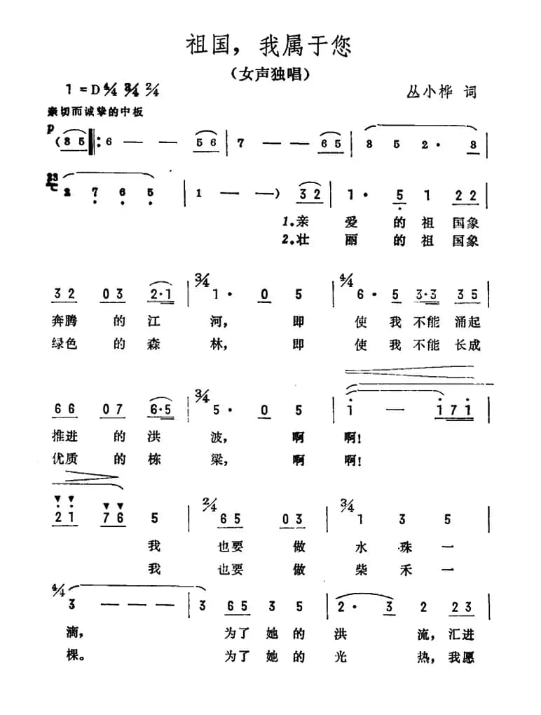 祖国，我属于您