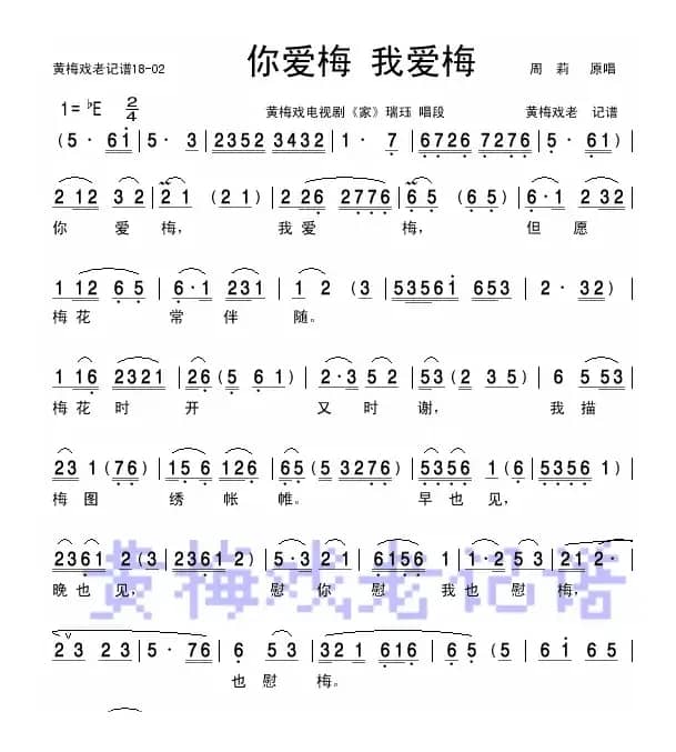 你爱梅，我爱梅（黄梅戏电视剧《家》女声唱段）