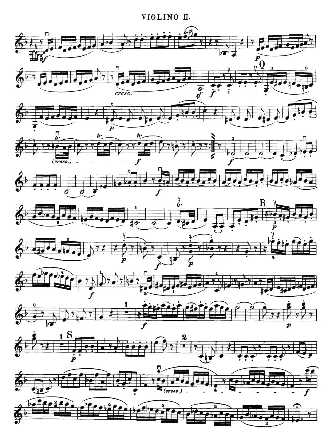 Mozart《Quartet No.23 in F Major,K.590》(Violin 2分谱)
