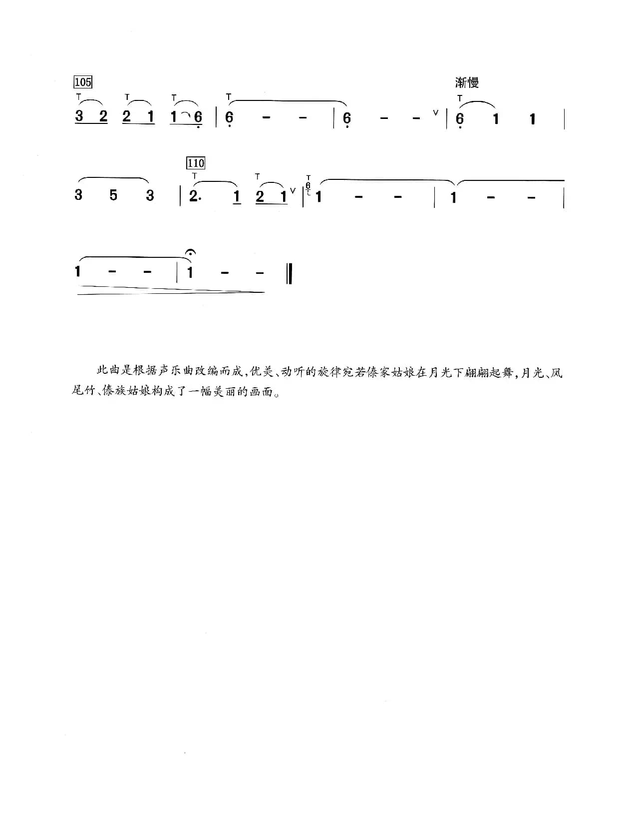 月光下的凤尾竹（葫芦丝演奏提示版）