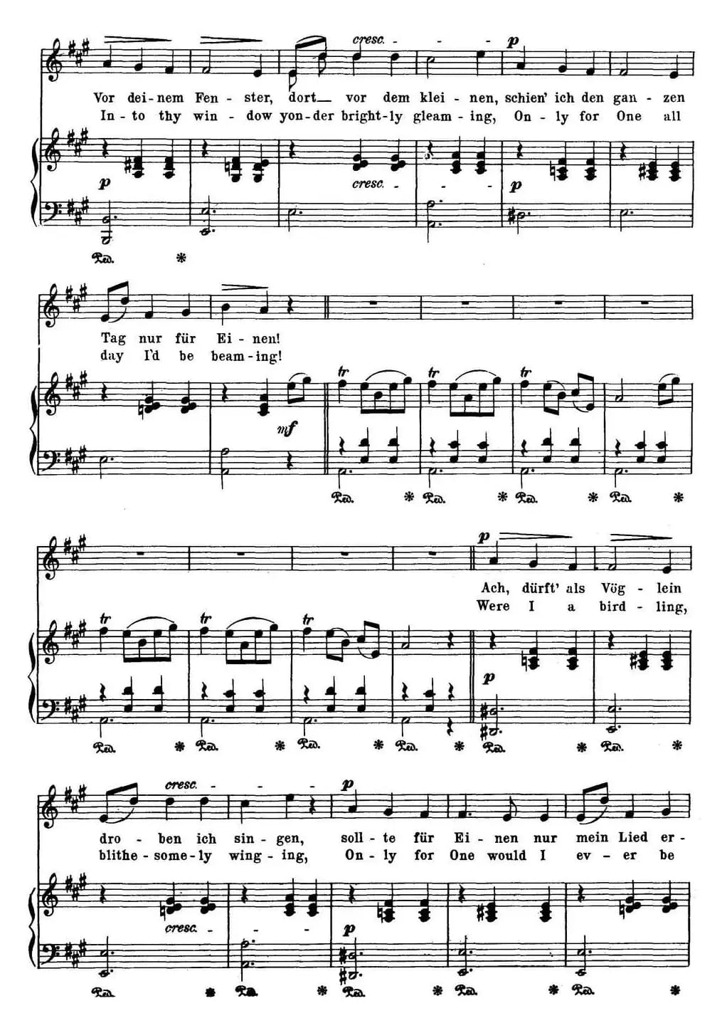 Chopin-17 Polish Songs Op.74，No.1（Madchens Wunsch. The Maiden’s Wisb.）（钢琴伴奏谱）