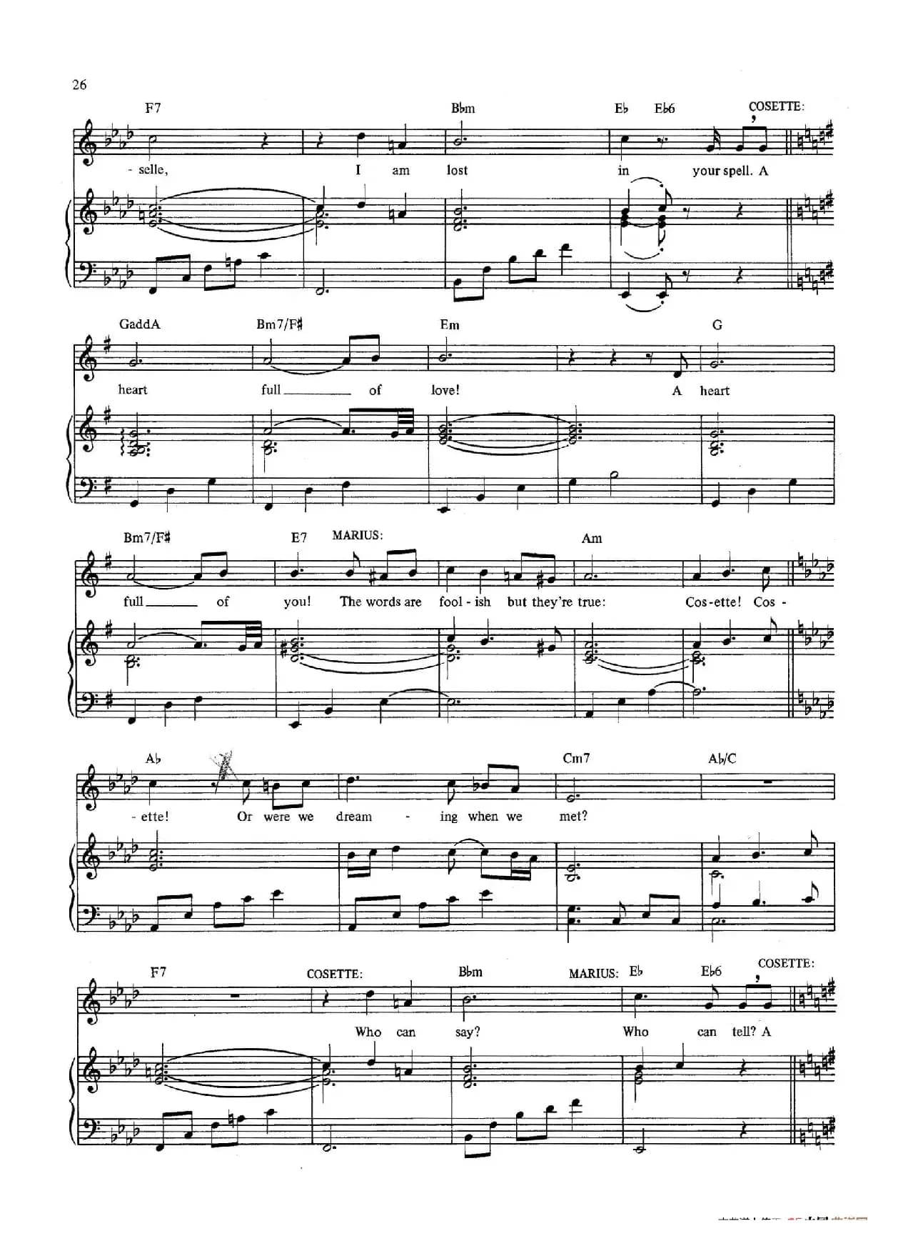 A Heart Full of Love（音乐剧《悲惨世界》（Les Miserables）选曲、正谱 ）