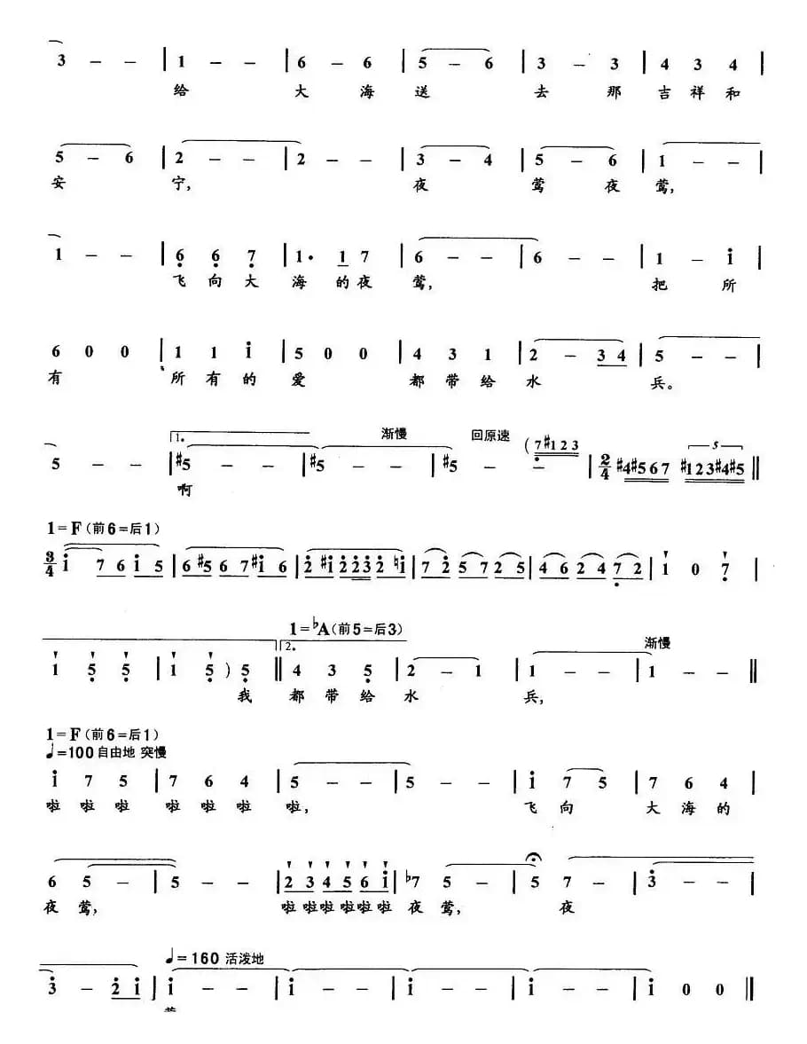 飞向大海的夜莺（音乐·舞蹈《水兵之恋》选曲）