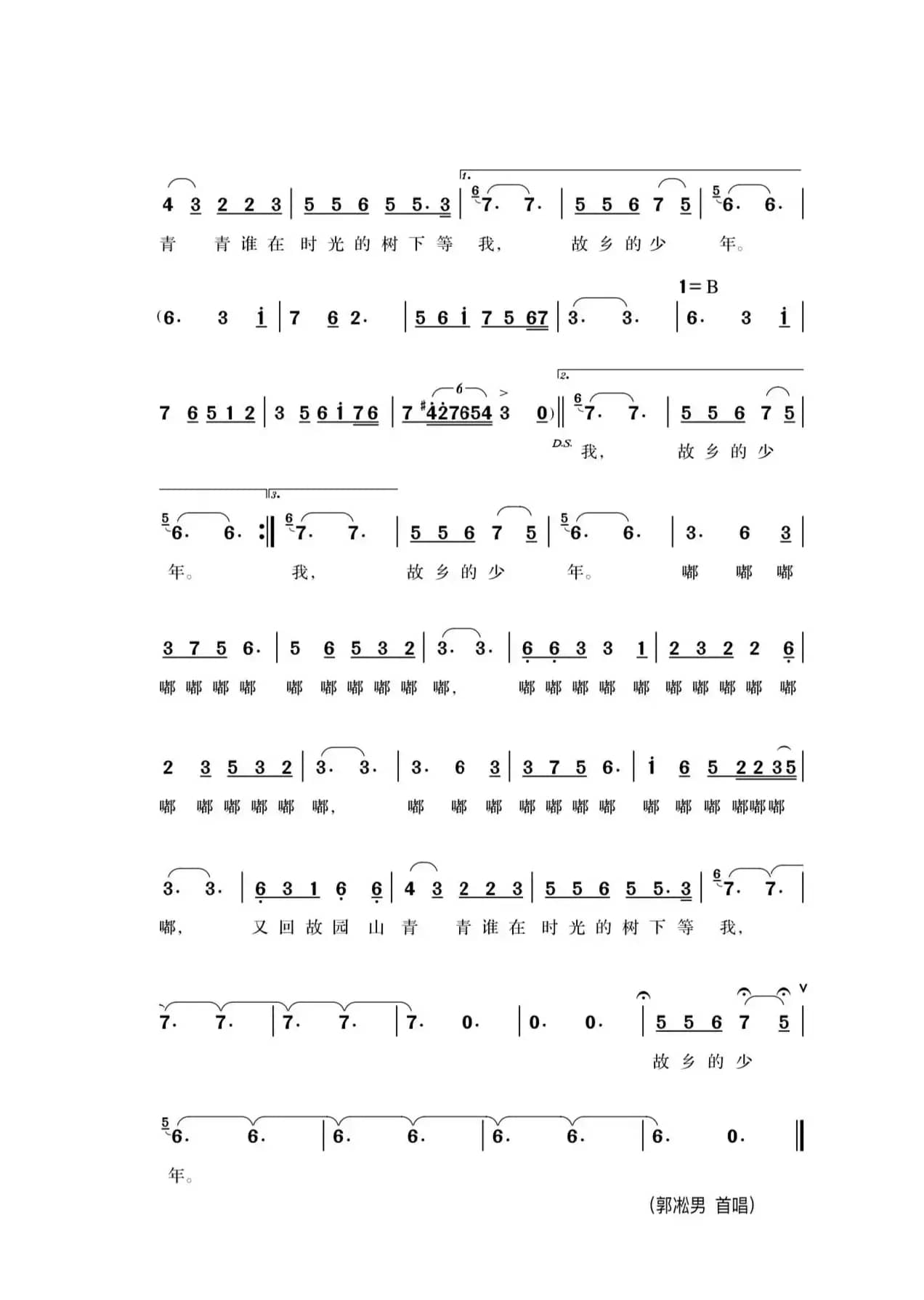 故乡的少年（郭凇男演唱）