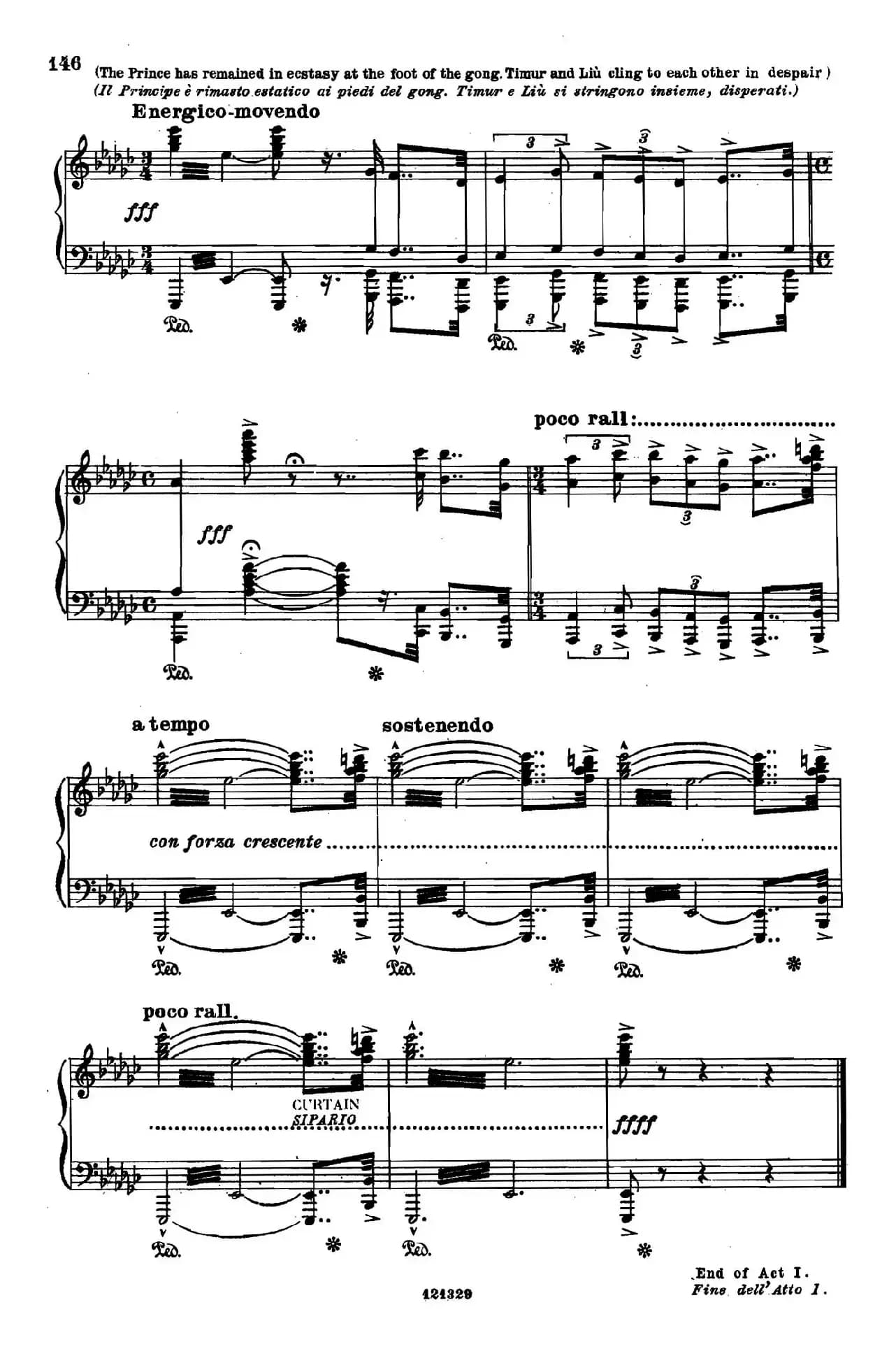 《图兰朵公主》三幕五场歌剧（英意双语）全谱（钢琴伴奏谱 P123——151）