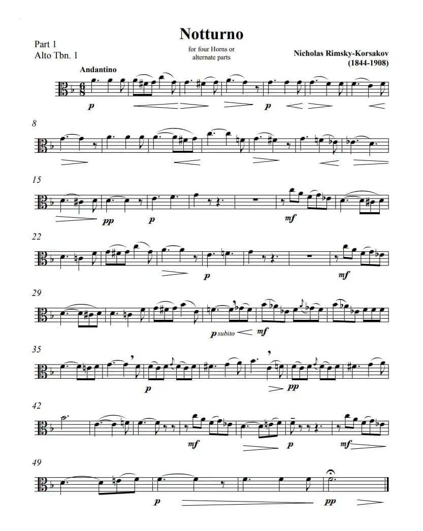 里姆斯基-夜曲（铜管四重奏）