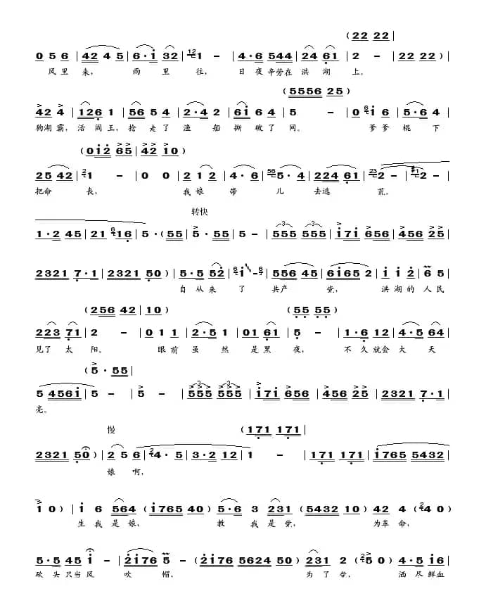 看天下劳苦人民都解放（歌剧《洪湖卫队》选曲）