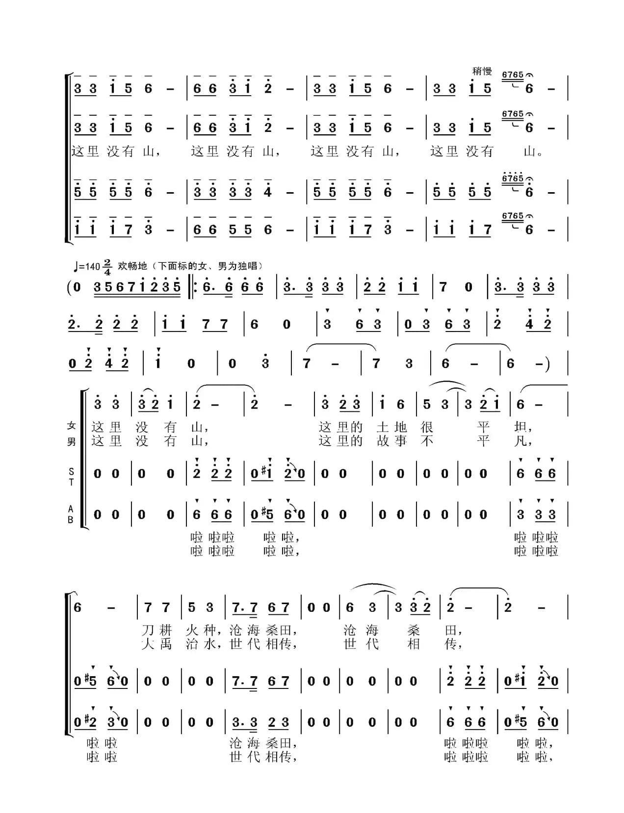 这里没有山(德州市平原县2003原春开场曲)