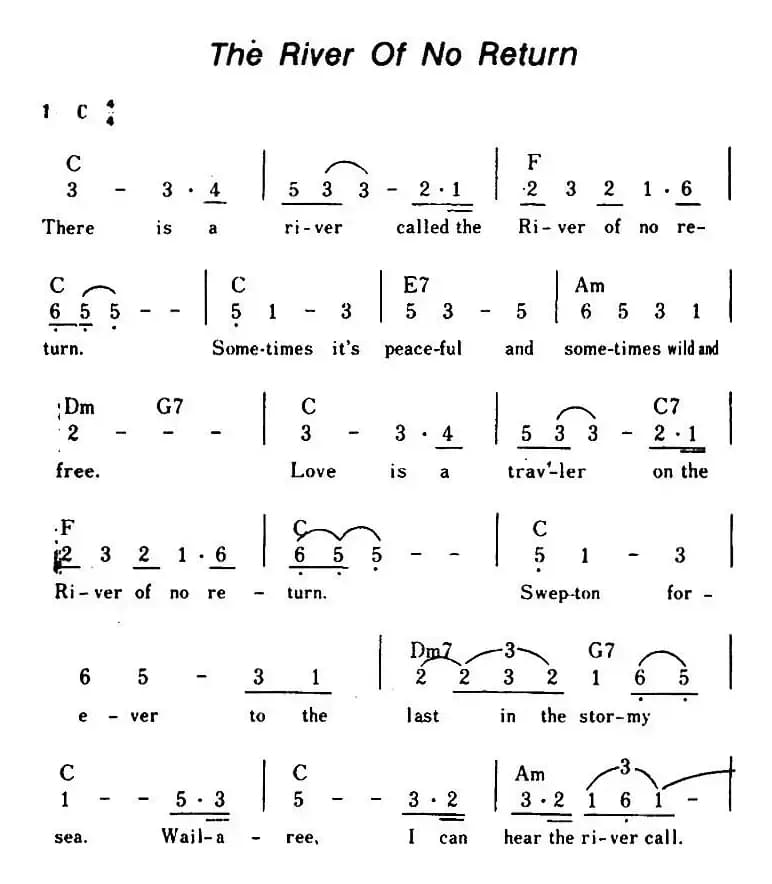 [美]The River Of No Return（无归河、带和弦）