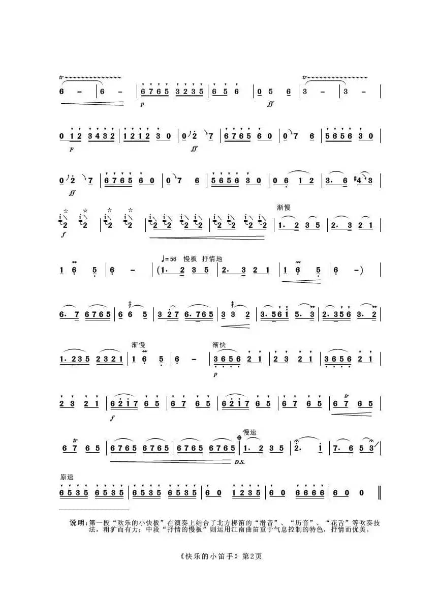 快乐的小笛手（笛子独奏曲）