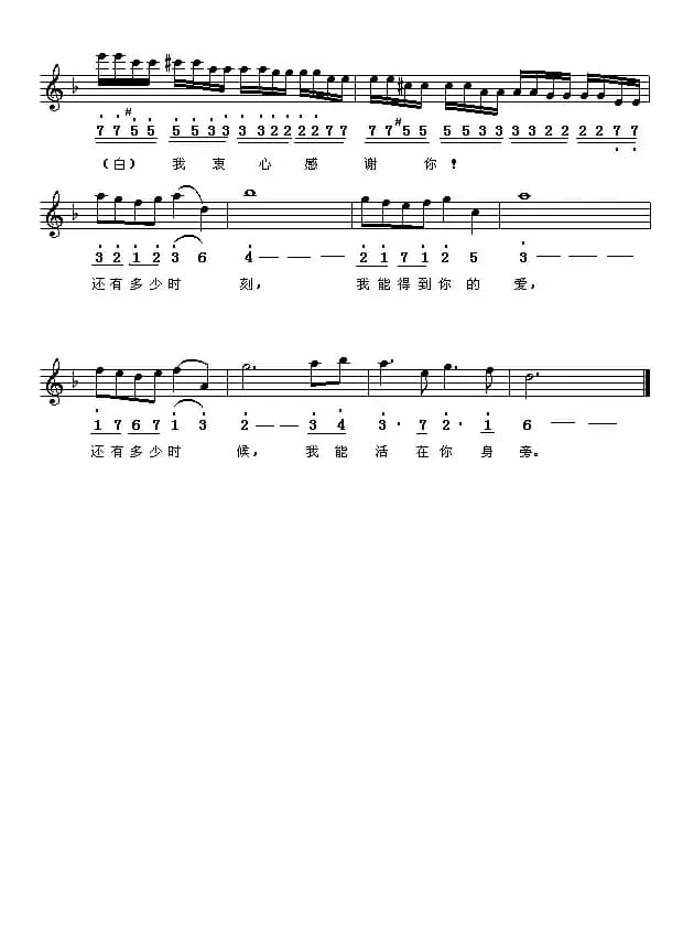 [日]感谢你（电视剧《血疑》主题曲）（线简谱对照版）