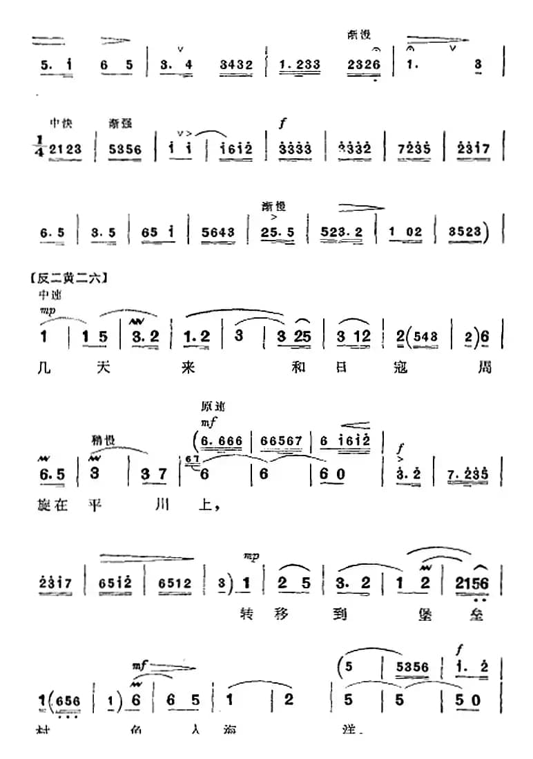 革命现代京剧《平原作战》全剧主旋律乐谱之第三场 鱼水情深