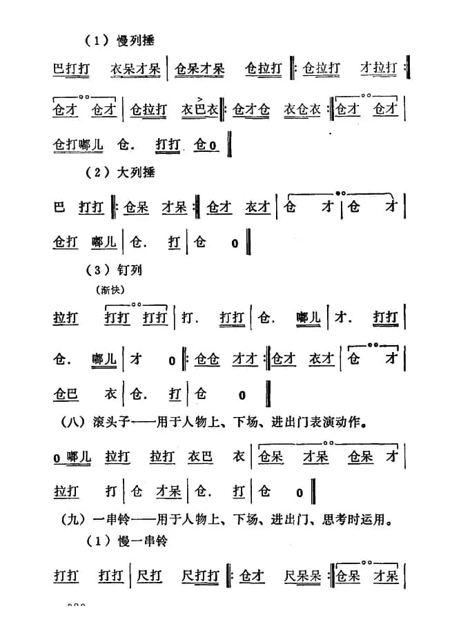 [秦腔]常用打击乐谱